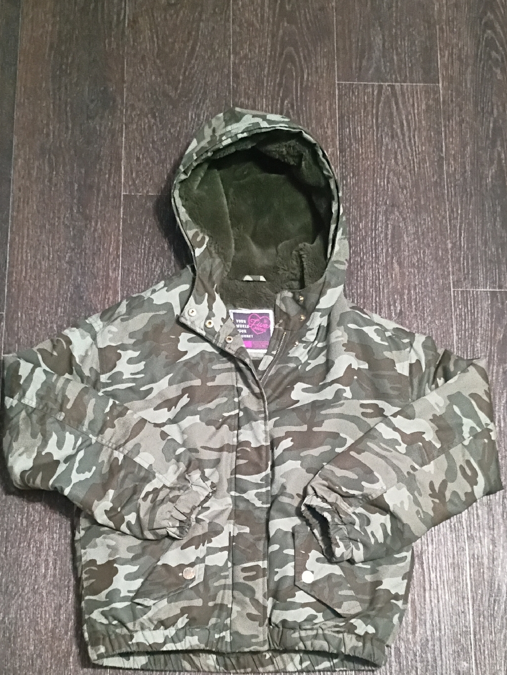 Kids Camouflage Hooded Jean Jacket - Brand Unknown